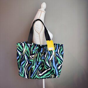 NWT Diane Von Furstenberg Laptop Bag Disco Zebra Green Fits most 14 inch laptops